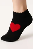Desenli Havlu Patik Çorap Kalp thumbnail 1
