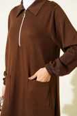 Loyşa Cepli Uzun Tunik İkili Takım Kahve thumbnail 4