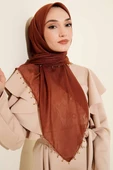 Mini Boncuk Detaylı Eşarp Kahve thumbnail 2