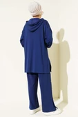 Yanları Metal Düğmeli Kapşonlu İkili Takım Lacivert thumbnail 3