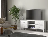 Hunerika Nuva 4 çekmeceli tv ünitesi -Wood Beyaz-Minifiks Bağlantılı - 1