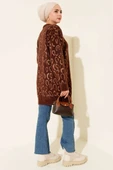 Leopar Desenli Sakallı Tunik Kahve Latte thumbnail 3