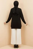 Basic Düğme Detaylı Triko Hırka Siyah thumbnail 3