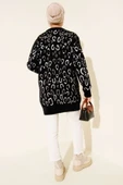 Leopar Desenli Sakallı Tunik Siyah Beyaz thumbnail 3