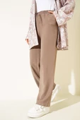 Bel Lastikli Tencel Pantolon Vizon thumbnail 1