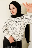 Leopar Desenli Sakallı Kazak Ekru thumbnail 1