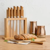 Emsan Matriks Rose Gold 7 Parça Bıçak Seti (Kesme Tahtası Hediyeli) thumbnail 3