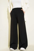 Beli Lastikli Bol Paça Pantolon Siyah thumbnail 2