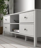 Hunerika Nuva 4 çekmeceli tv ünitesi -Wood Beyaz-Minifiks Bağlantılı - 2