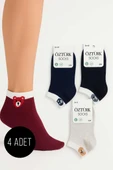 Kadın Desenli 4lü Havlu Patik Çorap Asorti 4 thumbnail 1