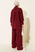 Gömlek Yaka Tek Cepli İkili Takım Bordo thumbnail 3