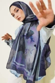 Amber Serisi Şerit Geçişli Şal Mor thumbnail 1
