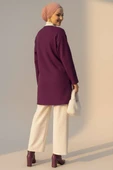 Yan Bağlamalı Kaşe Ceket Mor - 3