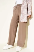 Bel Lastikli Tencel Pantolon Vizon thumbnail 2
