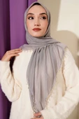 Mini Boncuk Detaylı Eşarp Kayrak Grisi thumbnail 2