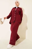 Gömlek Yaka Tek Cepli İkili Takım Bordo thumbnail 2