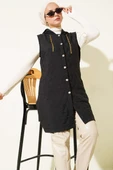 Kapuşonlu Kapitone Kısa Yelek Siyah thumbnail 1