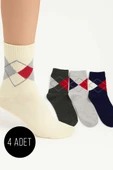 Kadın 4lü Ekose Havlu Soket Çorap Asorti 1 thumbnail 1