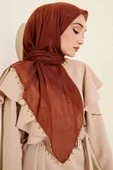 Mini Boncuk Detaylı Eşarp Kahve thumbnail 1