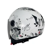 Sway 715 Siyah Vizörlü Yarım Motosiklet Scooter Kaskı L Beden Iris White Grey Bayan Scooter Kaskı thumbnail 3