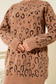 Leopar Desenli Sakallı Tunik Latte thumbnail 4