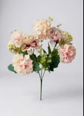 Yapay Çiçek Kartopu Krizantem Pudra Pembe 5Dallı 10toplu Demet 30cm thumbnail 2