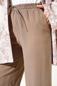 Bel Lastikli Tencel Pantolon Vizon thumbnail 4