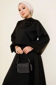 Gül İşlemeli Etekli İkili Takım Siyah thumbnail 2