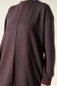 Önü Çımalı Tunik İkili Takım Acı Kahve thumbnail 4