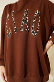 Leopar Ciao Baskılı Tunik Kahve thumbnail 4