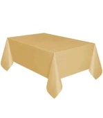 Plastik Naylon Su Geçirmez Parti Piknik Renkli Masa Örtüsü - 120x180 Cm. - Altın - 1 Adet thumbnail 1