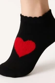 Desenli Havlu Patik Çorap Kalp thumbnail 2