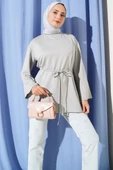 İspanyol Kol Bağcıklı Tunik Gri thumbnail 1