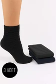 Kadın 3lü Şeritli Havlu Patik Çorap Asorti 1 thumbnail 1