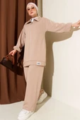 Classy Armalı Fermuarlı İkili Takım Latte thumbnail 1