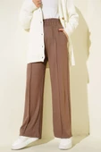 Geniş Bel Lastikli Çımalı Pantolon Vizon thumbnail 1