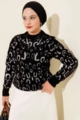 Leopar Desenli Sakallı Kazak Sinfonia Siyah thumbnail 2