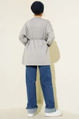 Yan Yırtmaçlı Duble Kol Tunik Gri thumbnail 3