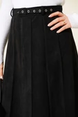 İnce Kemerli Süet Etek Siyah thumbnail 4