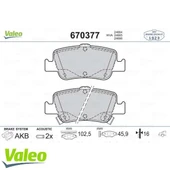 Toyota Fren Balatası Arka Toyota  Aurıs 1.4 D4d 1.6 07-> Corolla 1.4 D4d 1.6 07-12 - Valeo 670377 thumbnail 2