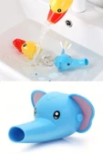 NACTUMU 2 Adet Çocuklar Için Eğitici Ve Güvenli Musluk Uzatıcı Genişletici Başlık Ördek ve Fil Figürlü thumbnail 5