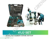 Hsgl HKT-900 4’lü Akülü Şarjlı Set Somun Sıkma, Spiral, Hilti ve Matkap (4 Adet Akülü El Aleti Seti) - 4