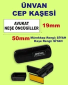Ünvan Cep Kaşesi Pocket-80 (50mm x 19mm) Siyah Keçeli Siyah Kaşe - 1