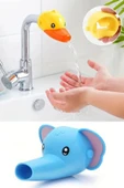 NACTUMU 2 Adet Çocuklar Için Eğitici Ve Güvenli Musluk Uzatıcı Genişletici Başlık Ördek ve Fil Figürlü thumbnail 1