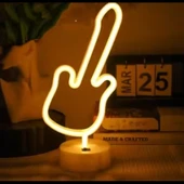 Neon Gitar Masa Lambası PİL+USB - 1