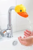 NACTUMU 2 Adet Çocuklar Için Eğitici Ve Güvenli Musluk Uzatıcı Genişletici Başlık Ördek ve Fil Figürlü thumbnail 2