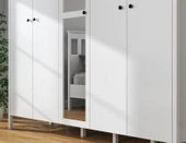 Hunerika Aleron 5 Kapaklı Gardırop-Wood Beyaz-Minifiks Bağlantılı - 2