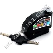 HSGL Motosiklet Alarmlı Disk Kilidi  Su Geçirmez, Çelik Gövdeli, 110 dB Sesli Güvenlik Kilidi (Anahtarlı) - 1