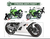 HSGL Motosiklet Alarmlı Disk Kilidi  Su Geçirmez, Çelik Gövdeli, 110 dB Sesli Güvenlik Kilidi (Anahtarlı) - 4