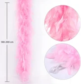 Eğitici Oyuncak Pembe Renk Kabarık Kalın Otriş Boa Tüy 6 cm Genişlik 180-200 cm Uzunluk - 1